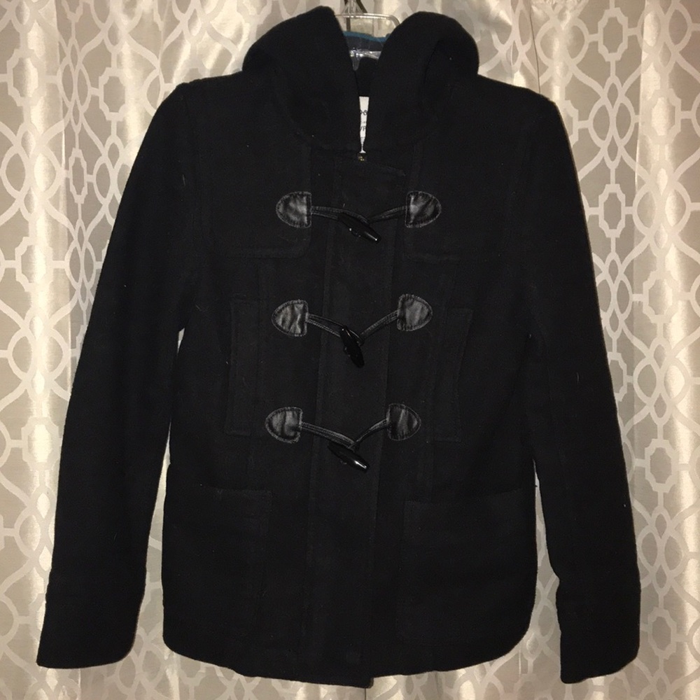 BLACK PEA COAT, size small